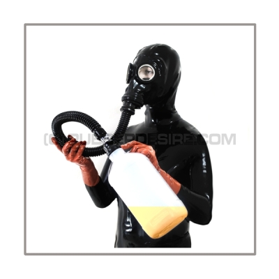Inhalator-set SMELL-TWO-G silent-mode with breathing-reduction-adaptor, 2 litre aroma-bottle and flexible medical-tube with gasmask-connector-thread